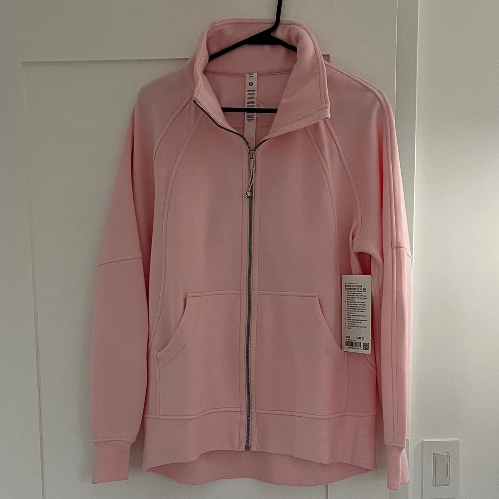 NWT Lululemon scuba oversized funnel neck full zip XS/S strawberry milkshake